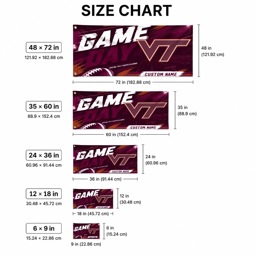 Virginia Tech Hokies House Flag Custom Action Streaks Maroon High Quality Virginia Tech Hokies House Flag Custom Action Streaks Maroon High Quality