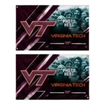 Virginia Tech Hokies House Flag Custom Diagonal Stripes Maroon Best Selling