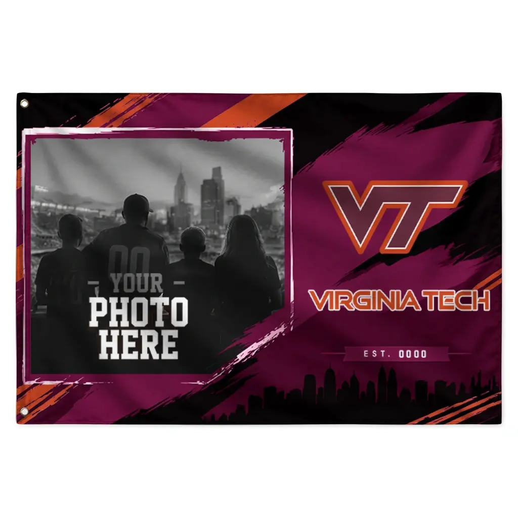 Virginia Tech Hokies House Flag Customized Framed Photo Maroon Black Best Selling Virginia Tech Hokies House Flag Customized Framed Photo Maroon Black Best Selling