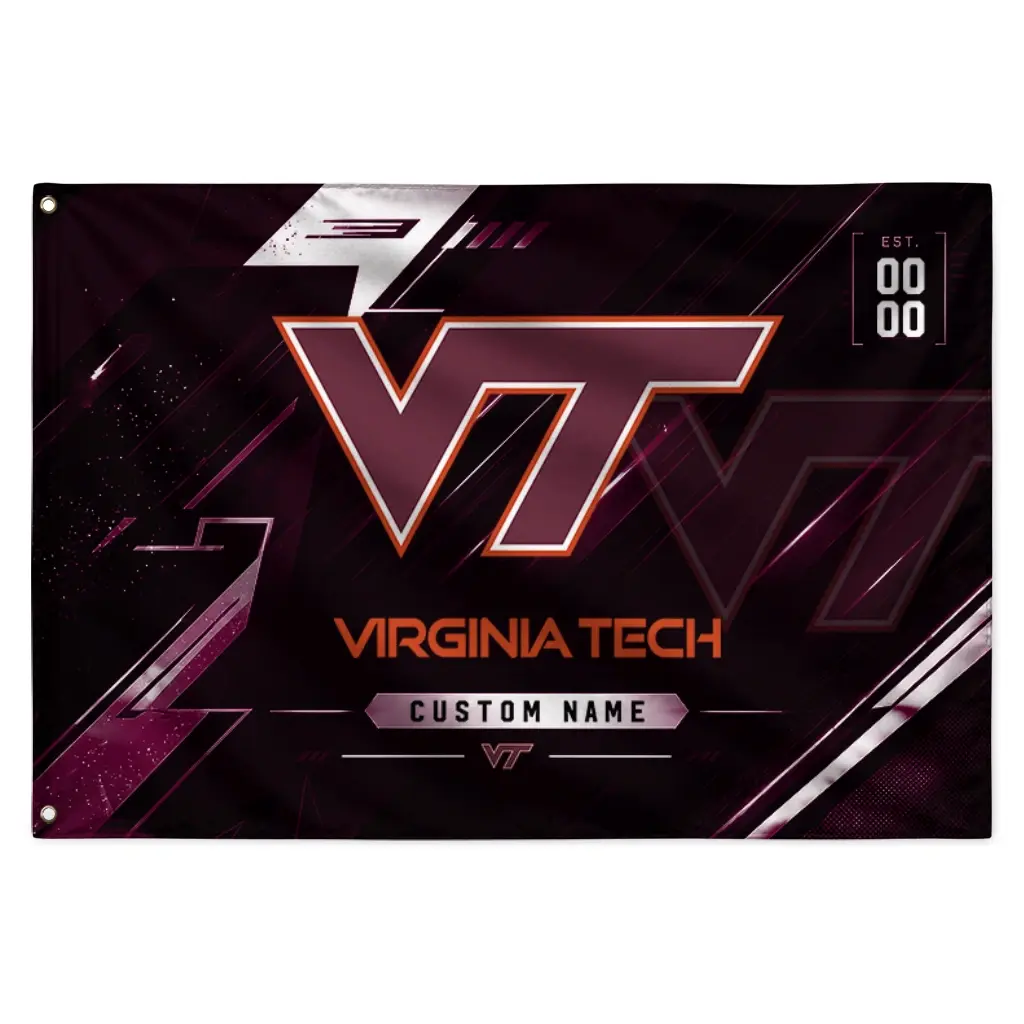 Virginia Tech Hokies House Flag Customized Speed Slashes Maroon Best Selling Virginia Tech Hokies House Flag Customized Speed Slashes Maroon Best Selling