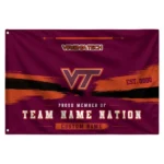 Virginia Tech Hokies House Flag Personalized Brushed Streaks Maroon Best Selling