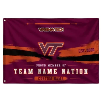 Virginia Tech Hokies House Flag Personalized Brushed Streaks Maroon Best Selling