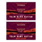 Virginia Tech Hokies House Flag Personalized Brushed Streaks Maroon Best Selling