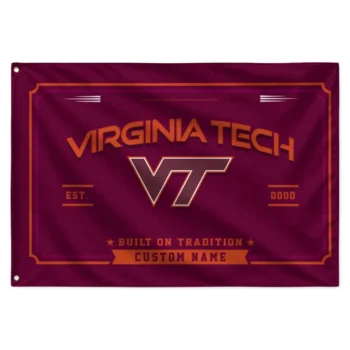 Virginia Tech Hokies House Flag Personalized Ornate Border Maroon Best Selling