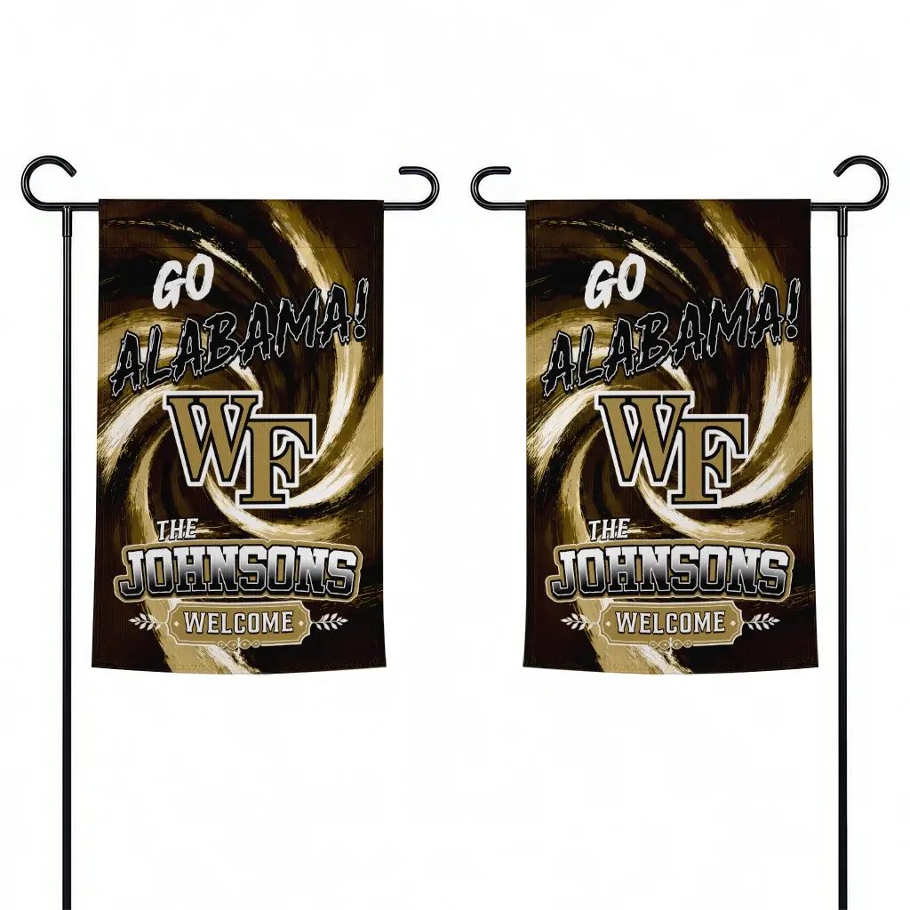 Wake Forest Demon Deacons Garden Flag Customized Swirl Vortex Gold Fashion Forward Wake Forest Demon Deacons Garden Flag Customized Swirl Vortex Gold Fashion Forward