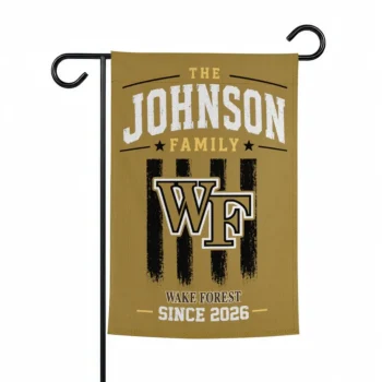 Wake Forest Demon Deacons Garden Flag Personalized Distressed Stripes Gold Best Selling