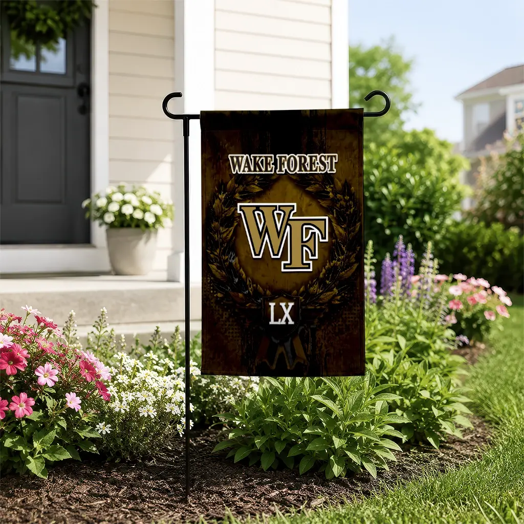 Wake Forest Demon Deacons Garden Flag Personalized Laurel Wreath Gold New Arrival Wake Forest Demon Deacons Garden Flag Personalized Laurel Wreath Gold New Arrival