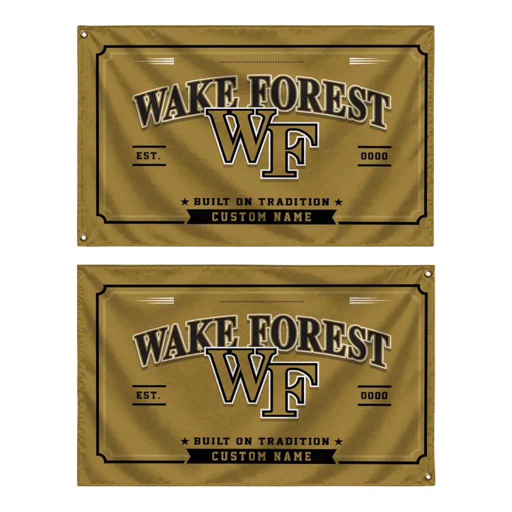 Wake Forest Demon Deacons House Flag Custom Ornate Border Gold Fashion Forward Wake Forest Demon Deacons House Flag Custom Ornate Border Gold Fashion Forward