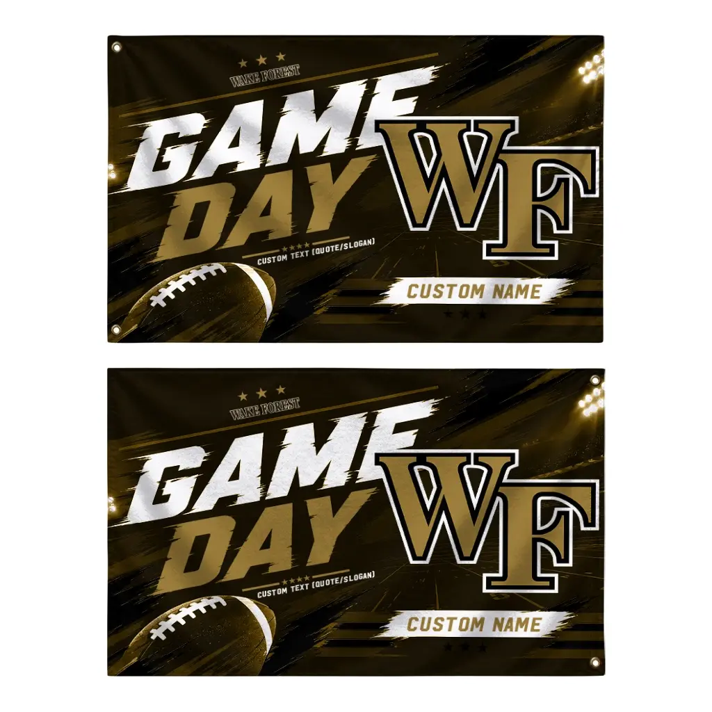 Wake Forest Demon Deacons House Flag Customized Action Streaks Gold Fashion Forward Wake Forest Demon Deacons House Flag Customized Action Streaks Gold Fashion Forward