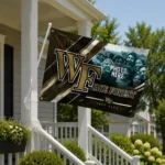 Wake Forest Demon Deacons House Flag Customized Diagonal Stripes Gold Best Selling