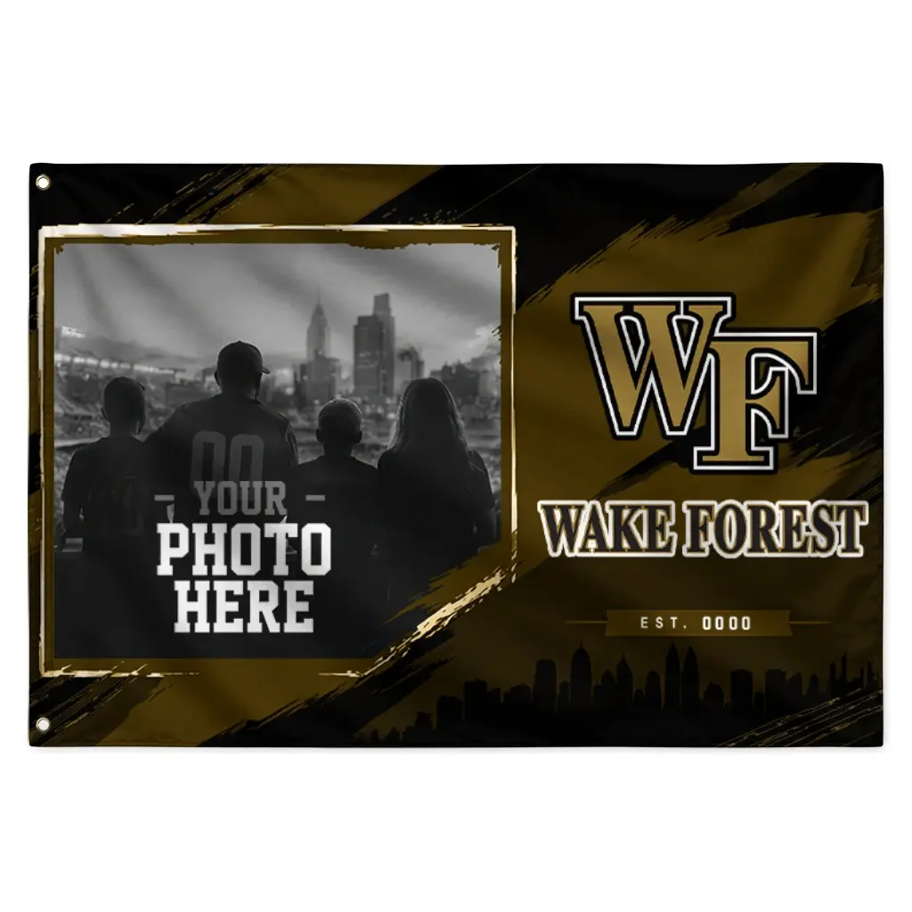 Wake Forest Demon Deacons House Flag Personalized Framed Photo Gold Black Best Selling Wake Forest Demon Deacons House Flag Personalized Framed Photo Gold Black Best Selling
