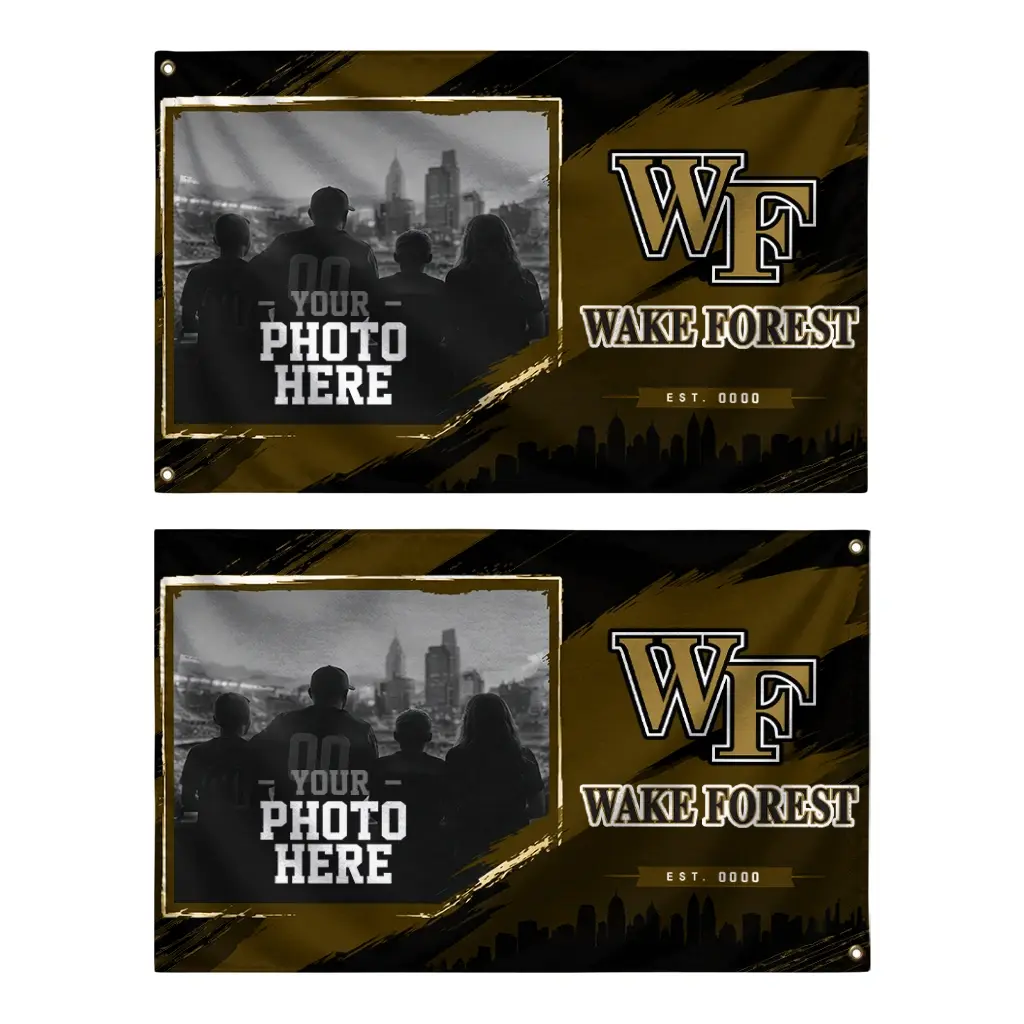 Wake Forest Demon Deacons House Flag Personalized Framed Photo Gold Black Fashion Forward Wake Forest Demon Deacons House Flag Personalized Framed Photo Gold Black Fashion Forward