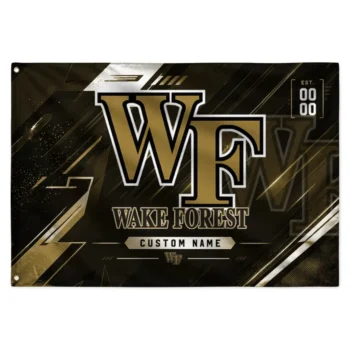 Wake Forest Demon Deacons House Flag Personalized Speed Slashes Gold Best Selling