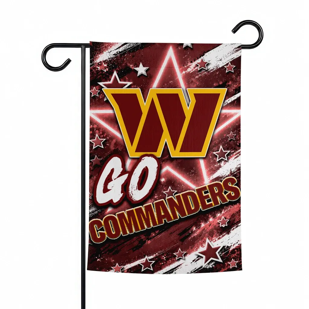 Washington Commanders Garden Flag Customized Glowing Star Burgundy Best Selling Washington Commanders Garden Flag Customized Glowing Star Burgundy Best Selling