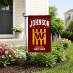 Washington Commanders Garden Flag Personalized Distressed Stripes Burgundy Best Selling