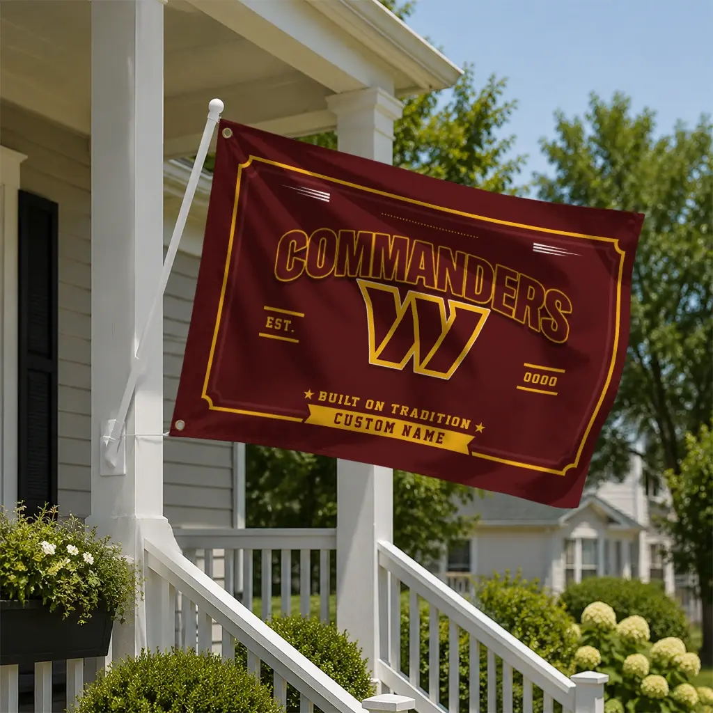 Washington Commanders House Flag Custom Ornate Border Burgundy New Arrival Washington Commanders House Flag Custom Ornate Border Burgundy New Arrival