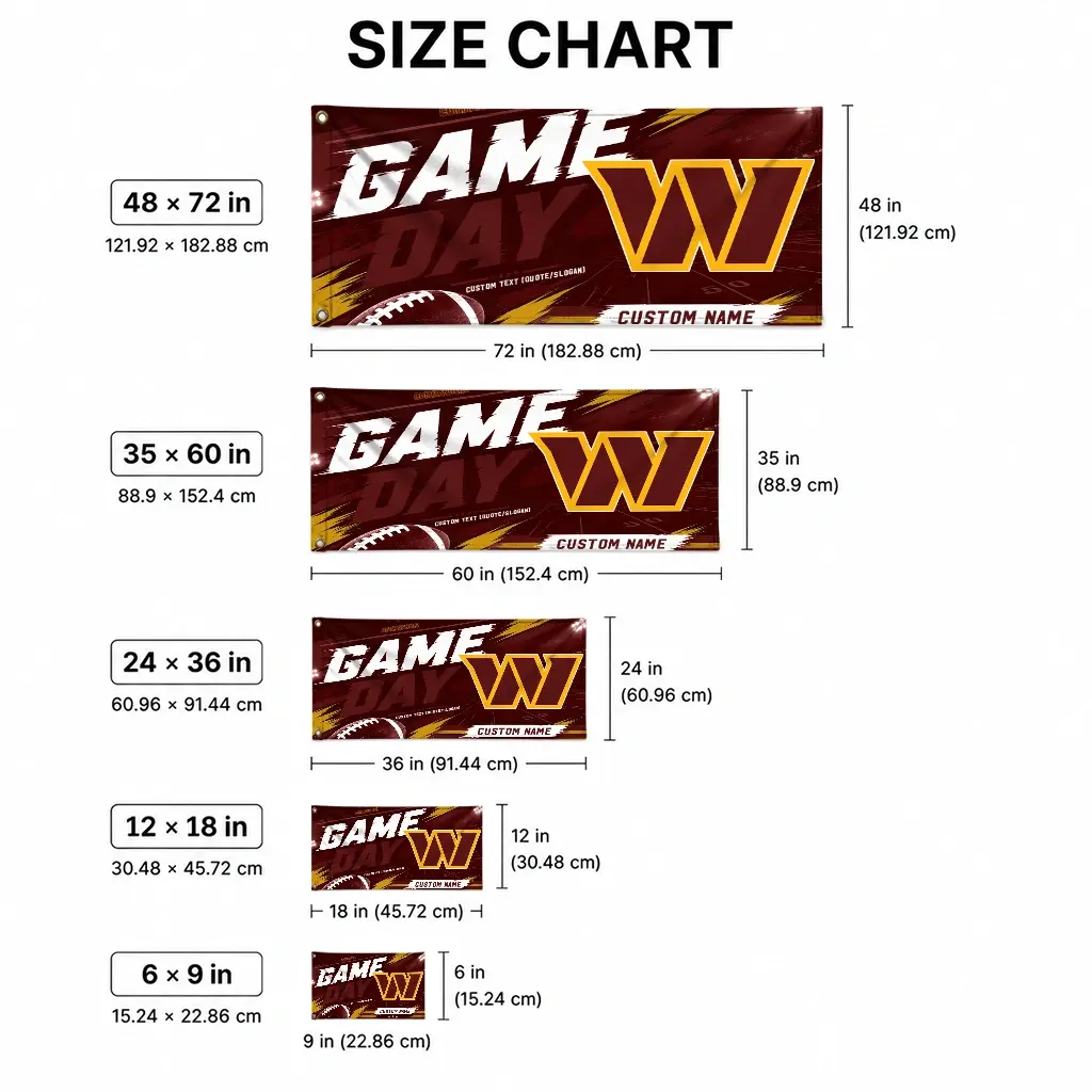 Washington Commanders House Flag Customized Action Streaks Burgundy High Quality Washington Commanders House Flag Customized Action Streaks Burgundy High Quality