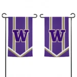 Washington Huskies Garden Flag Custom Chevron Stripes Purple Best Selling