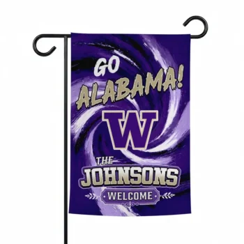 Washington Huskies Garden Flag Customized Swirl Vortex Purple Best Selling