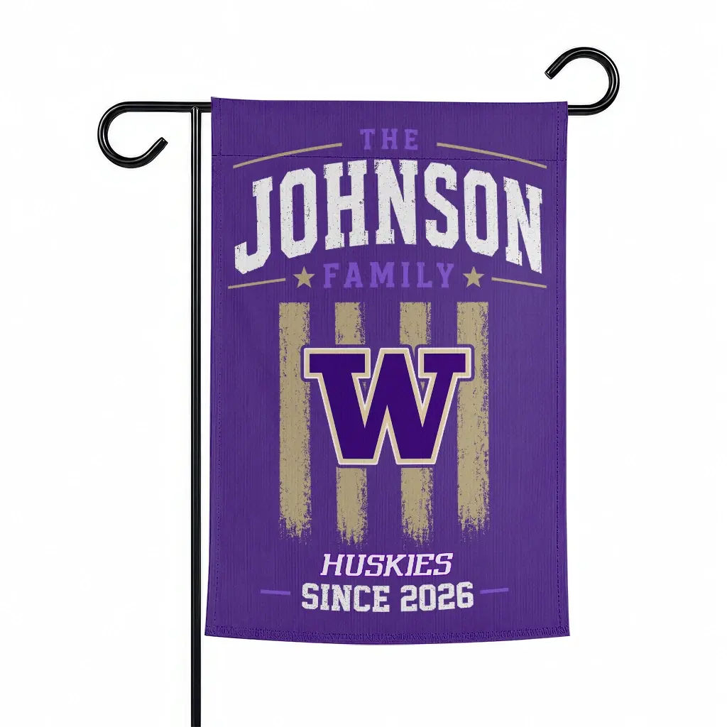 Washington Huskies Garden Flag Personalized Distressed Stripes Purple Best Selling Washington Huskies Garden Flag Personalized Distressed Stripes Purple Best Selling