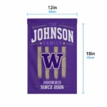 Washington Huskies Garden Flag Personalized Distressed Stripes Purple Best Selling