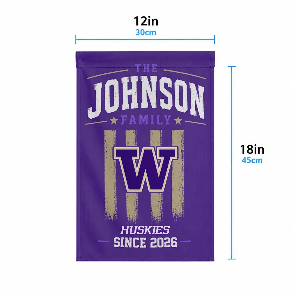 Washington Huskies Garden Flag Personalized Distressed Stripes Purple High Quality Washington Huskies Garden Flag Personalized Distressed Stripes Purple High Quality