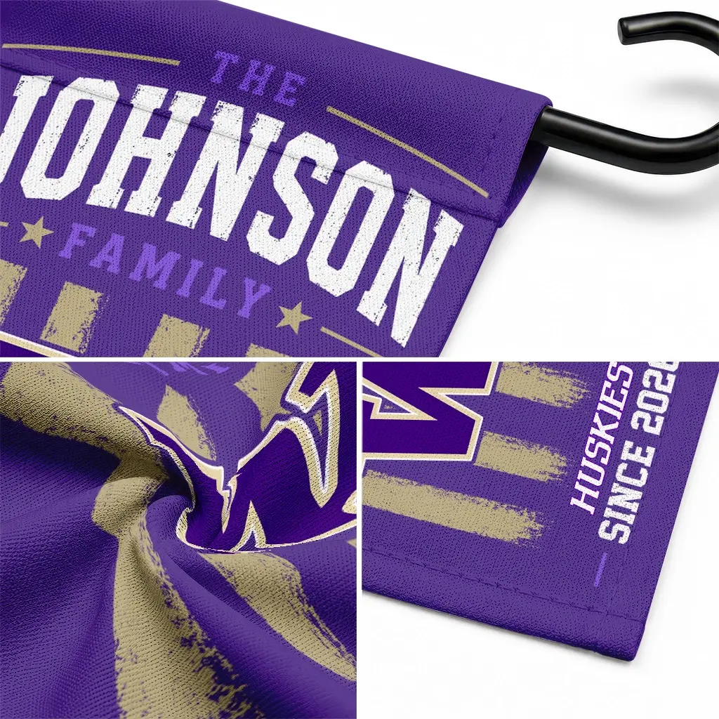 Washington Huskies Garden Flag Personalized Distressed Stripes Purple Latest Model Washington Huskies Garden Flag Personalized Distressed Stripes Purple Latest Model
