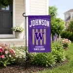 Washington Huskies Garden Flag Personalized Distressed Stripes Purple Best Selling