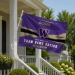 Washington Huskies House Flag Custom Brushed Streaks Purple Best Selling