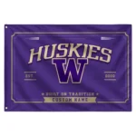 Washington Huskies House Flag Custom Ornate Border Purple Best Selling
