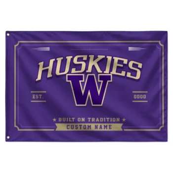 Washington Huskies House Flag Custom Ornate Border Purple Best Selling