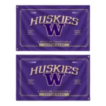 Washington Huskies House Flag Custom Ornate Border Purple Best Selling