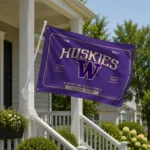 Washington Huskies House Flag Custom Ornate Border Purple Best Selling