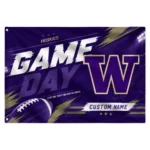 Washington Huskies House Flag Customized Action Streaks Purple Best Selling