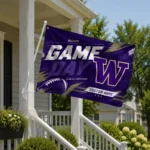 Washington Huskies House Flag Customized Action Streaks Purple Best Selling
