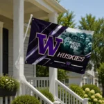 Washington Huskies House Flag Customized Diagonal Stripes Purple Best Selling