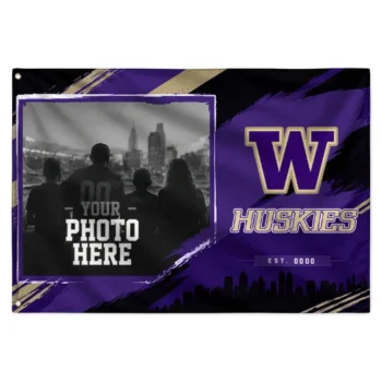 Washington Huskies House Flag Personalized Framed Photo Purple Black Best Selling