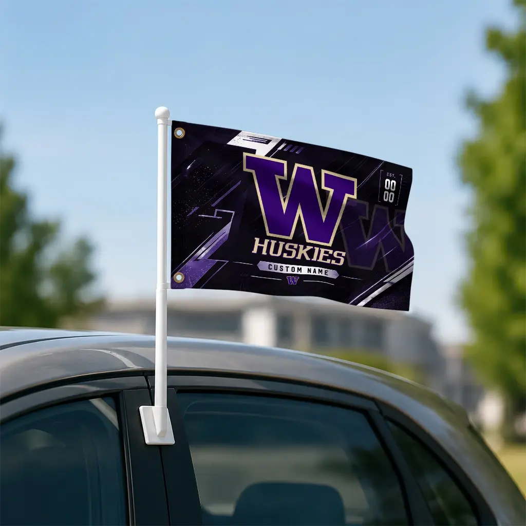 Washington Huskies House Flag Personalized Speed Slashes Purple Latest Model Washington Huskies House Flag Personalized Speed Slashes Purple Latest Model