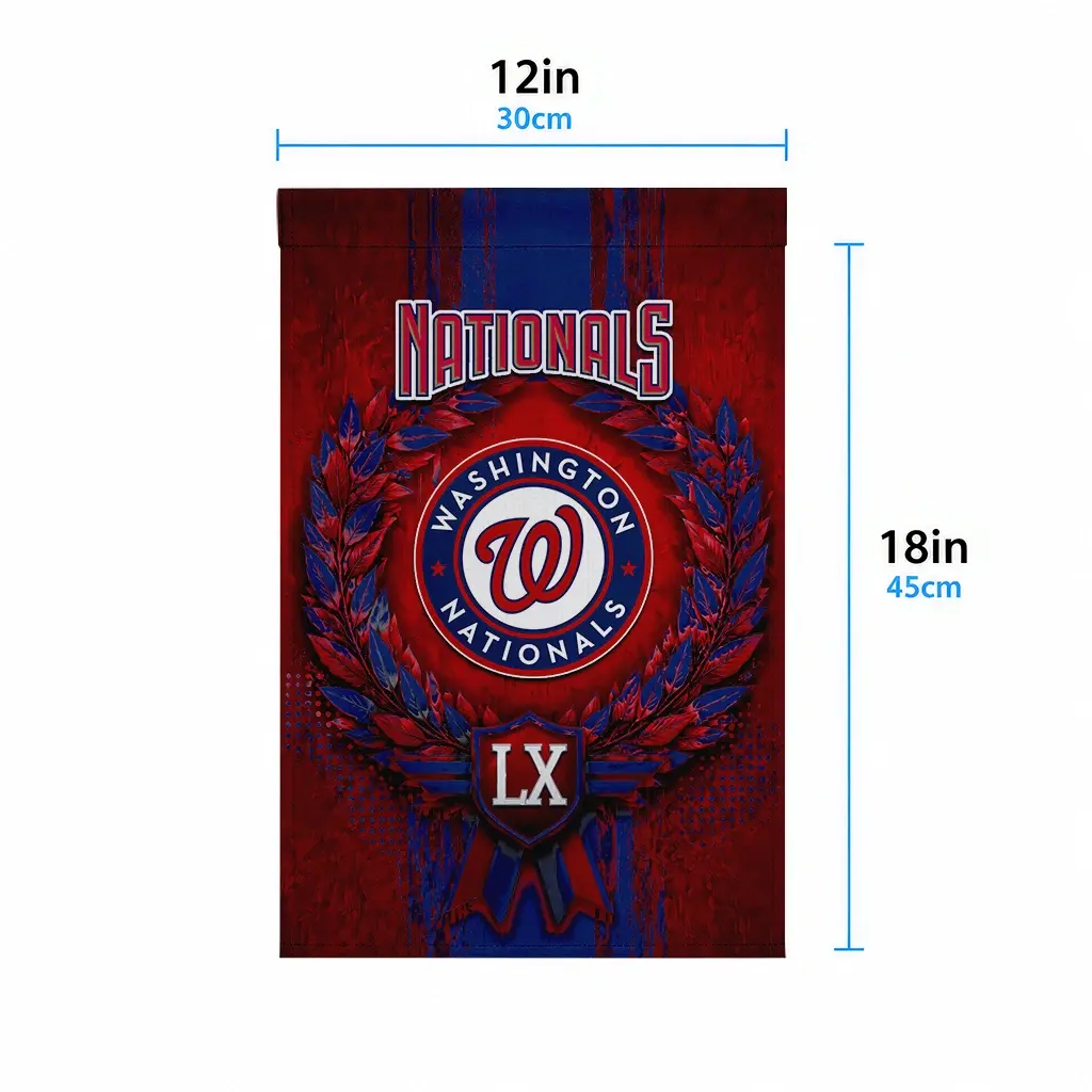 Washington Nationals Garden Flag Custom Laurel Wreath Red High Quality Washington Nationals Garden Flag Custom Laurel Wreath Red High Quality