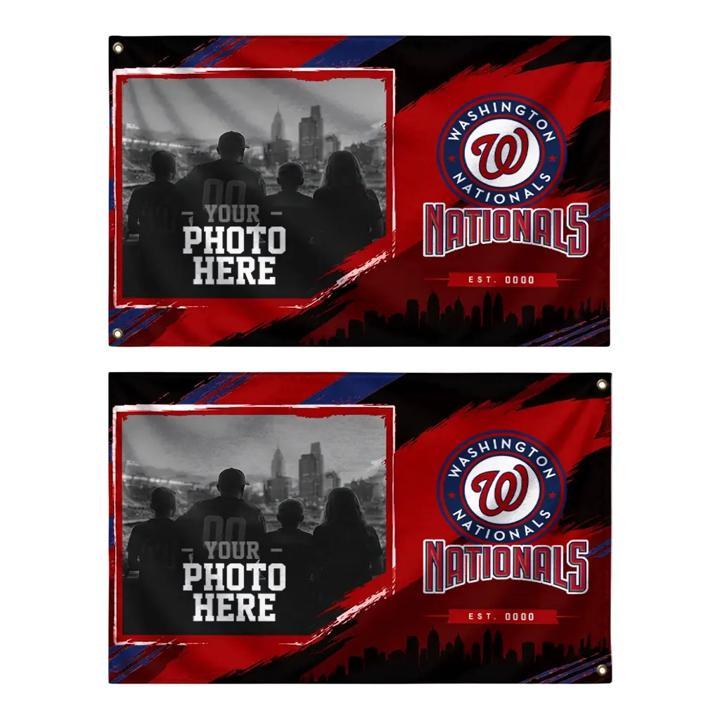 Washington Nationals House Flag Custom Framed Photo Red Black Fashion Forward Washington Nationals House Flag Custom Framed Photo Red Black Fashion Forward
