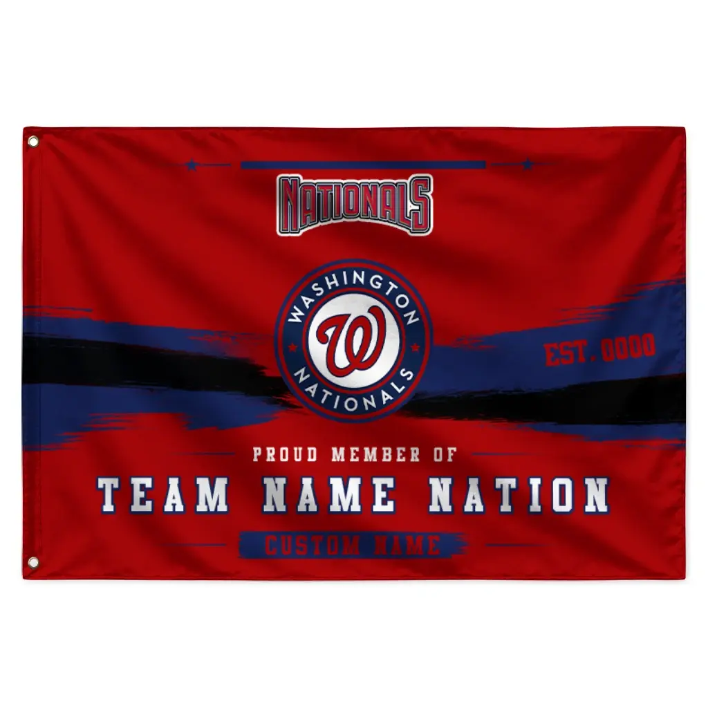 Washington Nationals House Flag Customized Brushed Streaks Red Best Selling Washington Nationals House Flag Customized Brushed Streaks Red Best Selling