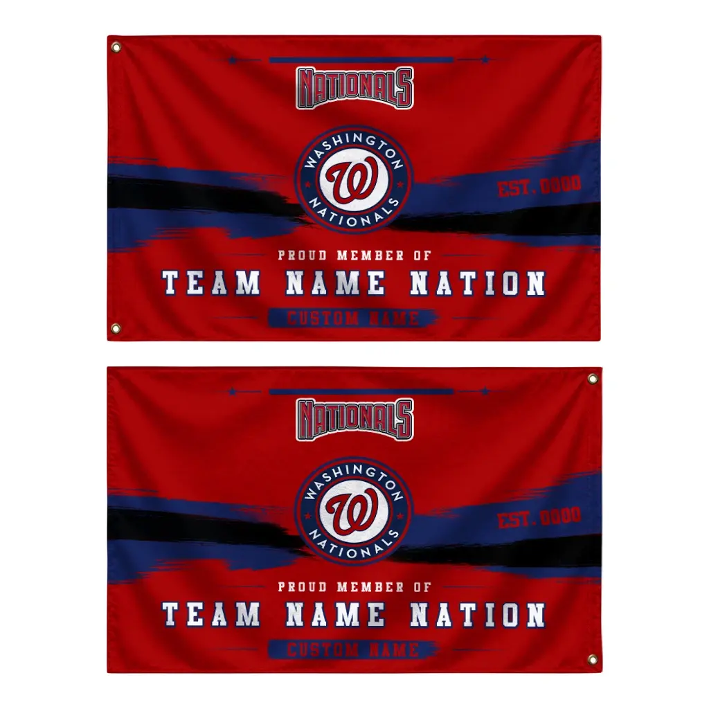 Washington Nationals House Flag Customized Brushed Streaks Red Fashion Forward Washington Nationals House Flag Customized Brushed Streaks Red Fashion Forward