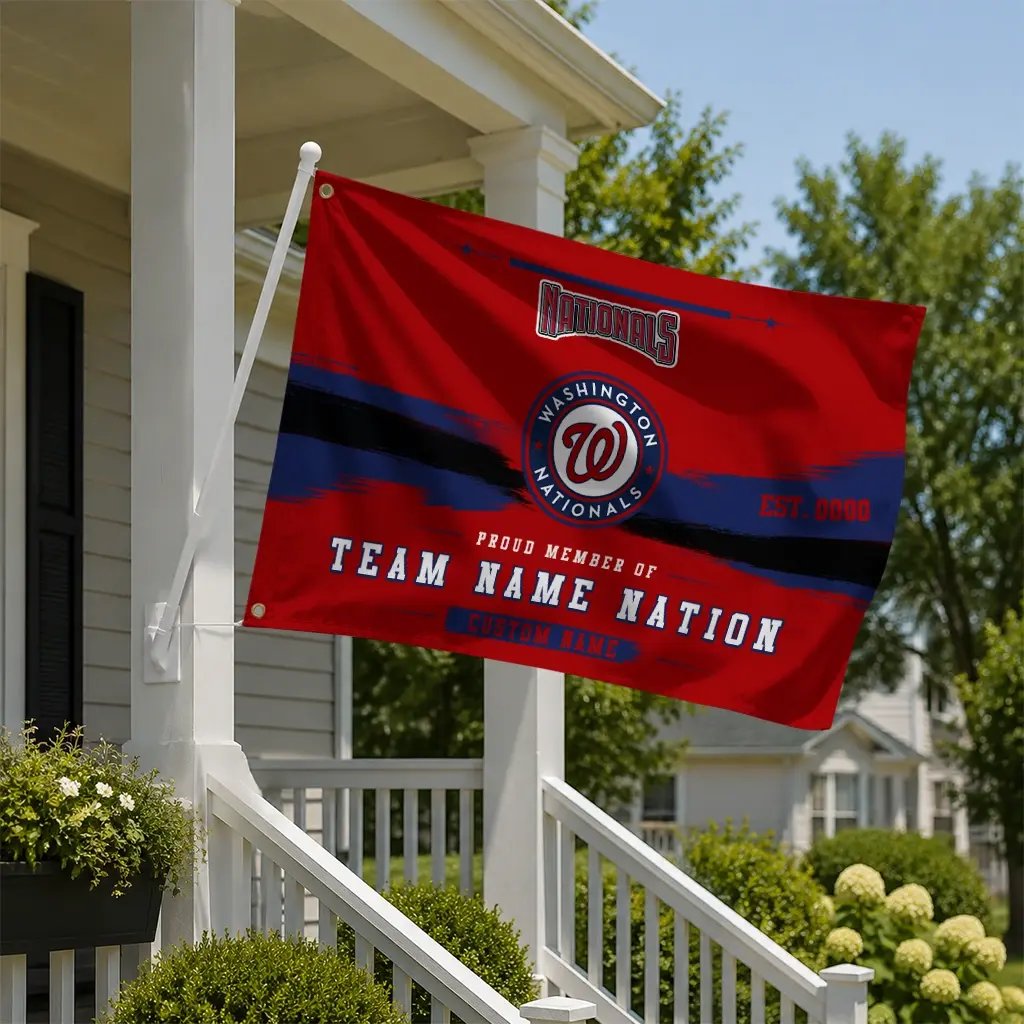 Washington Nationals House Flag Customized Brushed Streaks Red New Arrival Washington Nationals House Flag Customized Brushed Streaks Red New Arrival