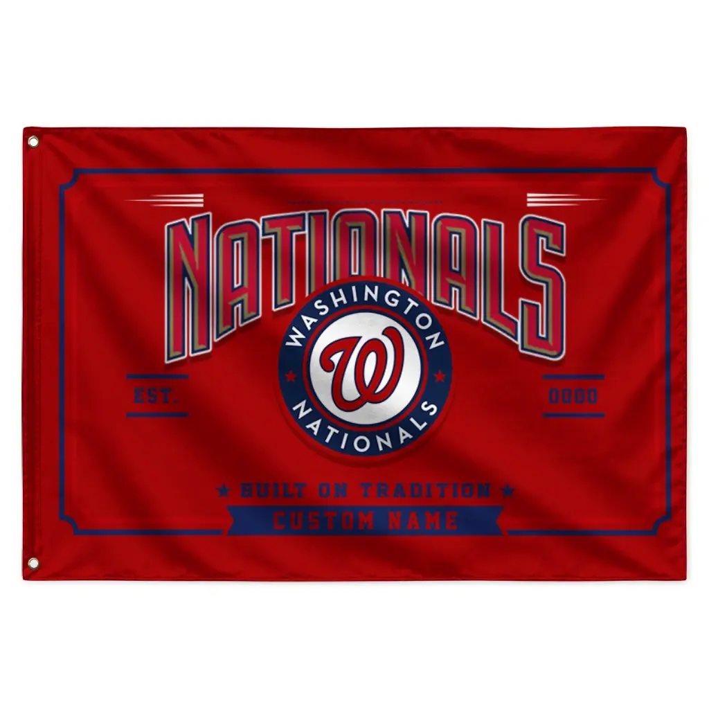 Washington Nationals House Flag Customized Ornate Border Red Best Selling Washington Nationals House Flag Customized Ornate Border Red Best Selling