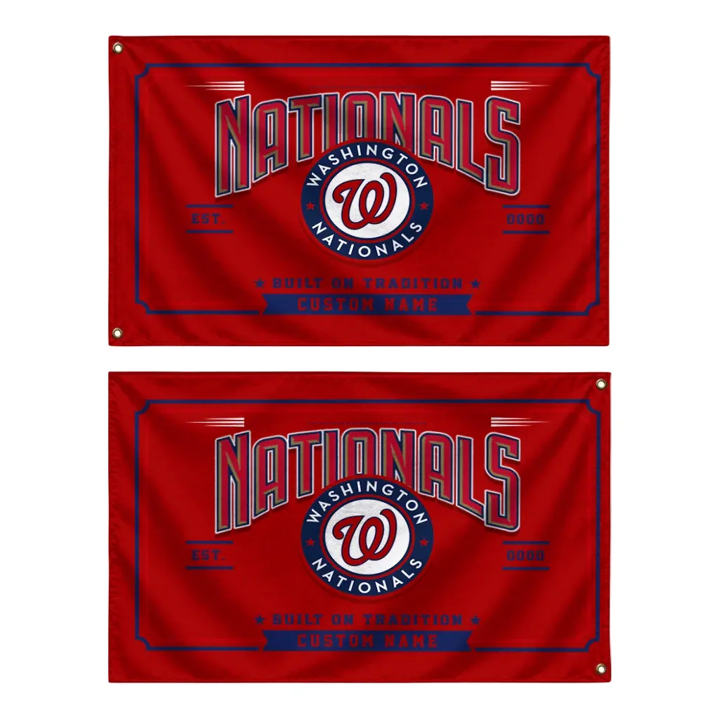 Washington Nationals House Flag Customized Ornate Border Red Fashion Forward Washington Nationals House Flag Customized Ornate Border Red Fashion Forward