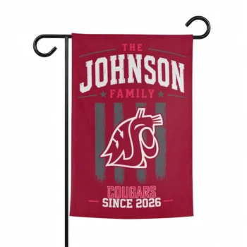 Washington State Cougars Garden Flag Custom Distressed Stripes Crimson Best Selling