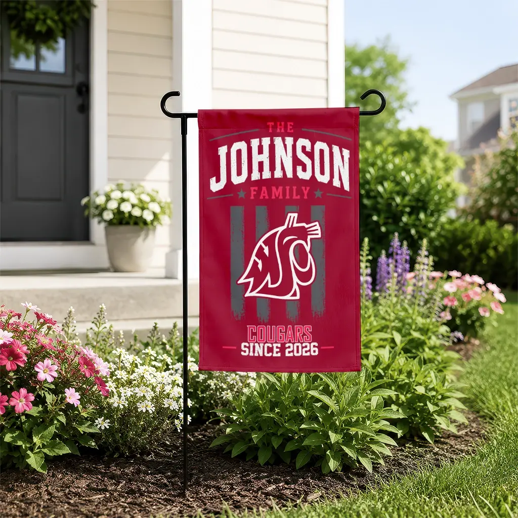 Washington State Cougars Garden Flag Custom Distressed Stripes Crimson New Arrival Washington State Cougars Garden Flag Custom Distressed Stripes Crimson New Arrival