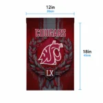 Washington State Cougars Garden Flag Custom Laurel Wreath Crimson Best Selling