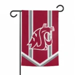 Washington State Cougars Garden Flag Customized Chevron Stripes Crimson Best Selling
