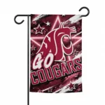 Washington State Cougars Garden Flag Personalized Glowing Star Crimson Best Selling
